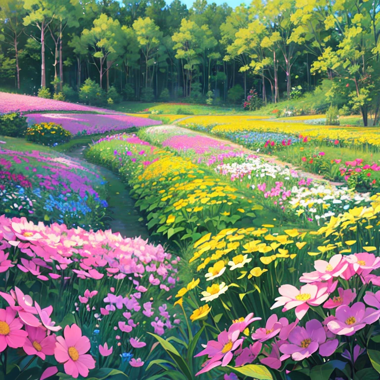 A tranquil English garden, blooming with the charm of daisies, Detailed and intricately depicted, In the style of Monet's impressionistic touch, HD-DVD --auto--s2, (masterpiece:1.21), (best quality:1.331), (ultra-detailed), ((extremely best illustration)), (amazing), (hyper quality), Gorgeous and rich graphics, (extremely beautiful and delicate:1.21), 8k, wallpaper, (perfect lighting), bright and soft natural light, delicate composition, (perfect composition), (beautiful detailed background:1.21), Monet-