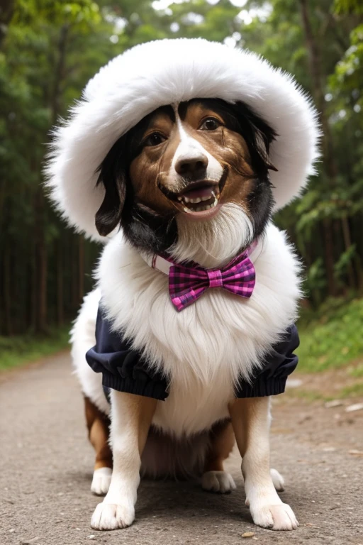 Collie dog with abnormal size hair, pelugem tamanho Gigantescos, pelagem muito longo e cor dos pelos albino, veste casaco, veste jaqueta de couro preta brilhoso, veste jaqueta jeans, usando roupas jeans, usando roupas da moda, usando vestido fofo de princesa ou vestido fofo de noiva, brincando com seus Brinquedos em um lindo quarto fofo, Dog with an expression of happiness when he sees his owner, Cachorro com boca aberta, posando para uma foto usando roupas fofas, fofo usando vestido fofo de princesa, luxurious hat, ties, Bandanas, vestido, cores fofas, children'dog clothing colors. low angle view, eye level shot (virilha),Just huge morbid thighs, gordinhas, extremamente grossas;,rima de trabalho, melhor qualidade, (Vista frontal), (vista da minhoca'olhos), perspectiva do olho do minhoca, low angle.