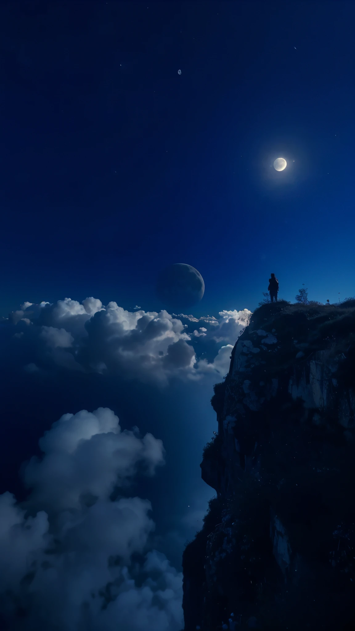 Add a big and beautiful moon that has a nice glow to the picture