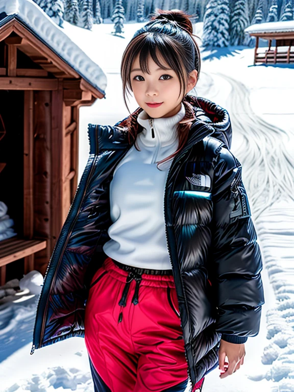 ((High school girls playing on the slopes)), (beautiful girl, Cute face, Japanese Idols), One snowboard, Detailed Snowboard, Captivate those around you, Outstanding Style, ((Detailed eyes and face, Professional photography techniques, Cinema Lighting)), Detailed hands, (Highest quality, 8K, masterpiece:1.2, RAW Photos), (Reality:1.4), View the viewer, ((Sexy snowboard wear:1.2)), (Perfect Anatomy:1.3)