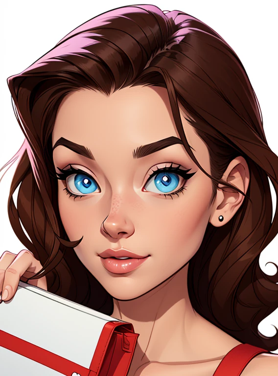 Personagem Fernanda Vasconcellos Imagem de desenho animado de uma mulher .cartoon style illustration, estilo de arte dos desenhos animados, estilo de arte dos desenhos animados, digital illustration style, design de personagens altamente detalhado, arte digital detalhada fofa, City fan art, Design de personagens de retrato, beautiful digital illustration, retrato de alta qualidade, Arte em quadrinhos, mulher jovem.  fantasia espartilho sensual. expression of sexual desire