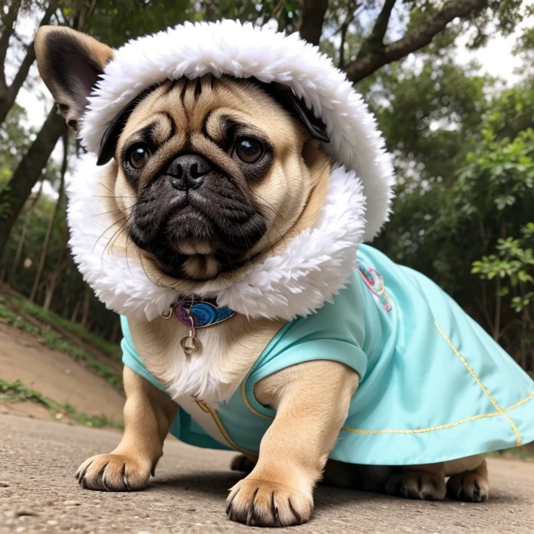 Pug dog with abnormal size hair, pelugem tamanho Gigantescos, pelagem muito longo e cor dos pelos albino, veste casaco, veste jaqueta de couro
preta brilhoso, usando roupas da moda, usando vestido fofo de princesa ou vestido fofo de noiva, brincando com seus Brinquedos em um lindo quarto fofo, Dog with an expression of happiness when he sees his owner, Cachorro com boca aberta, posando para uma foto usando roupas fofas, fofo usando vestido fofo de princesa, luxurious hat, ties, Bandanas, vestido, cores fofas, children'dog clothing colors. low angle view, eye level shot (virilha),Just huge morbid thighs, gordinhas, extremamente grossas;,rima de trabalho, melhor qualidade, (Vista frontal), (vista da minhoca'olhos), perspectiva do olho do minhoca, low angle.