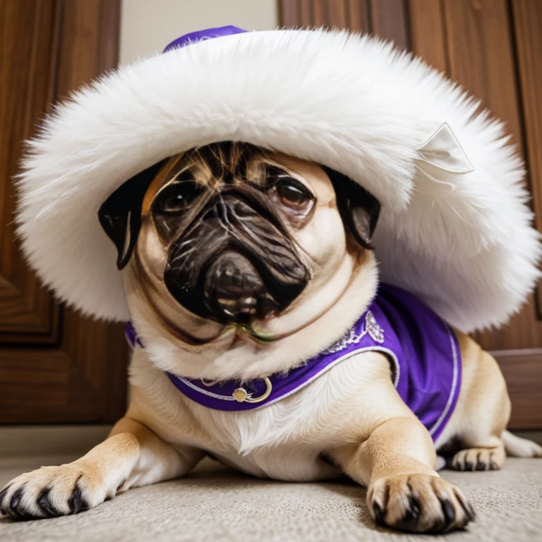 Pug dog with abnormal size hair, pelugem tamanho Gigantescos, pelagem muito longo e cor dos pelos albino, veste casaco, veste jaqueta de couro
preta brilhoso, usando roupas da moda, usando vestido fofo de princesa ou vestido fofo de noiva, brincando com seus Brinquedos em um lindo quarto fofo, Dog with an expression of happiness when he sees his owner, Cachorro com boca aberta, posando para uma foto usando roupas fofas, fofo usando vestido fofo de princesa, luxurious hat, ties, Bandanas, vestido, cores fofas, children'dog clothing colors. low angle view, eye level shot (virilha),Just huge morbid thighs, gordinhas, extremamente grossas;,rima de trabalho, melhor qualidade, (Vista frontal), (vista da minhoca'olhos), perspectiva do olho do minhoca, low angle.