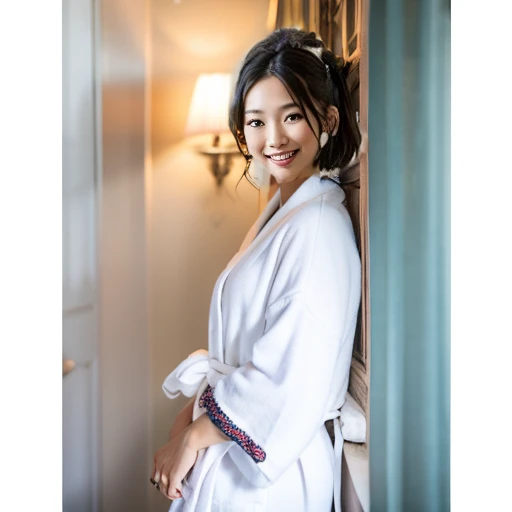 white bathrobe