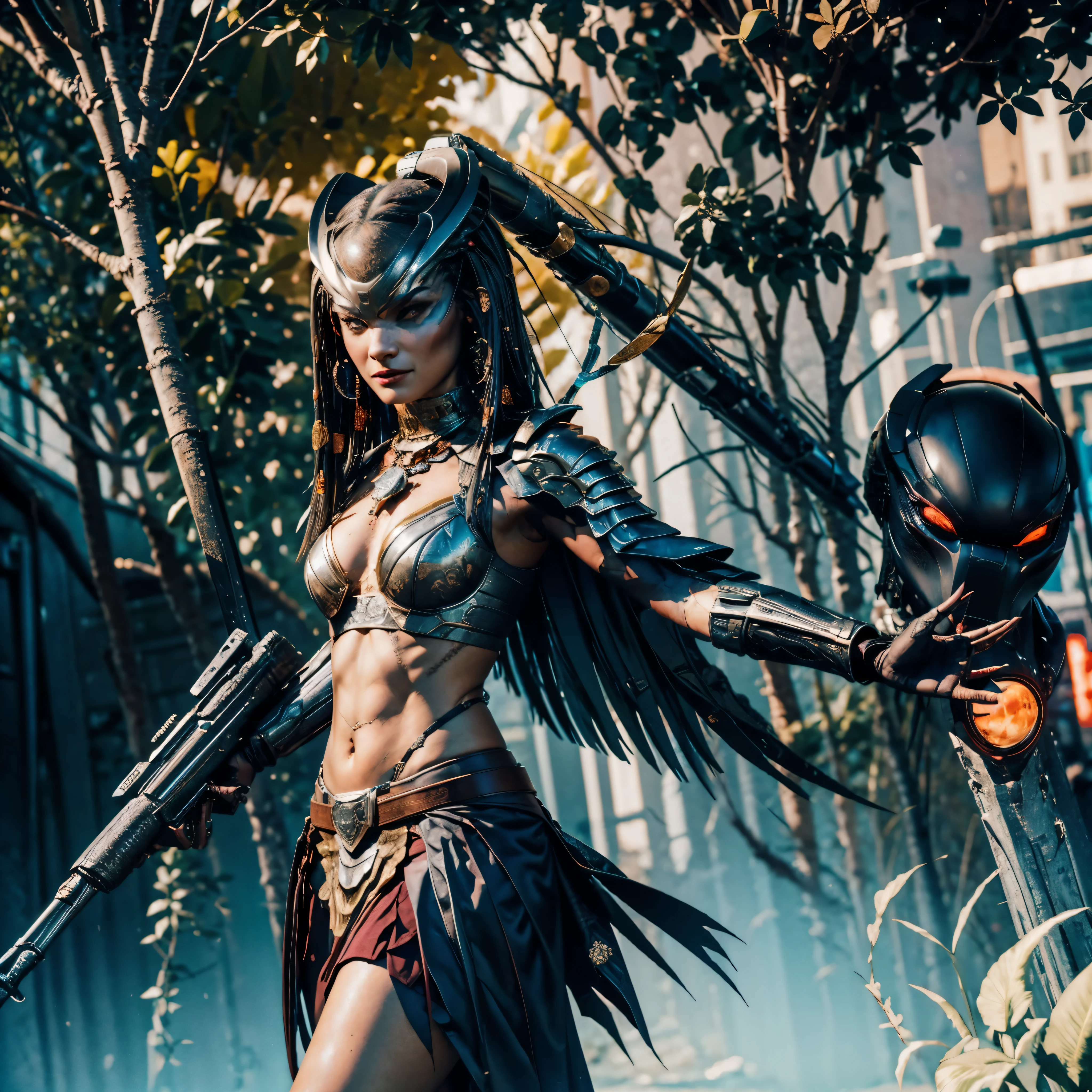 Metropole Yautja Predator (Predator`s Planet) radiant Nebulae stars hyper borealis starry_sky shootingstar vivid sunset panoramic sunrise epic sunshine (Predator from the movie) wearing heavy sexy armor's outfit leather, Predator riding a horse palefroi jump in the sky around Burning_Bush deep path equirectangular "Predator" Predator`s_City Masterpiece ultra UnrealEngine5 dagger 🍦🍹❤ dazzling saturate incandescentes Vivid Will-o'-the-wisp Symmetrical (gorgeous Princess Athletic extatique Tamned Skin😘sensual Effects Cheekbones Embarrassed redderer ultra_beautiful_eyes dark black lazulis turquoises saphirs👩mouth open tongue teeth obvious smile howling🎀👗⚜👒Floating Jacket Cape Shoulders-Off Shirt Lace Clavicles White Papillotes embroidered satin red thick leather breasts felt skirt matching ample swinging spinel navel waist cadena belt reveal heart padlock bristles scarlet pubis-hairy indigo silk snap garters thighs legs👡💅)🎪🎢🎡🎠 Cinematic_sunLight meticulously intricate ultra_high-details ultra_high-def ultra_high-res ultra_Photo-realistic ultra_high-quality ultra_sharpness focus accurate max perfection reflex extreme improved Octane-rendered opengl-shaders glsl-shader UHD XT3 DSLR HDR romm rgb pbr analogique color-coded shading 3DCG fxaa global illumination cgi vfx sfx fkaa txaa rtx ssao post-processing post-production cell-shading augmented tone-mapping sundrop contre-jours optimal onyx luminescence volumetric lighting contrast lightning floraison summon creature fleuraison incandescentes inox opal invocation monster beholder strange transparent graduated chrome Cristalline reflection population silver agate heart hearth Earth varied multi etc. --s 1000 --c 20 --q 20 --chaos 100