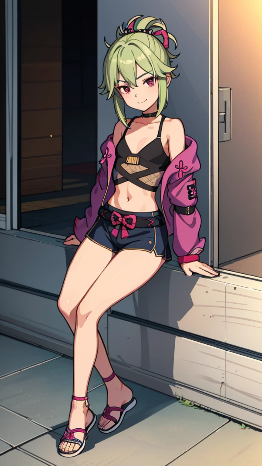 realism: 0.8), 6+ girls, ( girls: 1.4), Clean and tidy girl, (flat chest: 1.4), (Cheeky smile: 1.1), (swag: 1.1), 吊带Vest, net (Vest: 0.9), (Tube top: 1.1), t-shirt, Off-the-shoulder cropped top, mini skirt, sports shoes, sandals, (denim: 0.9), (shorts: 0.9), 压缩shorts, (Parker: 1.1), (sport jacket: 1.1), (windbreaker: 1.1), (jean jacket: 1.1), (unpack: 1.2), front opening, AEON shopping