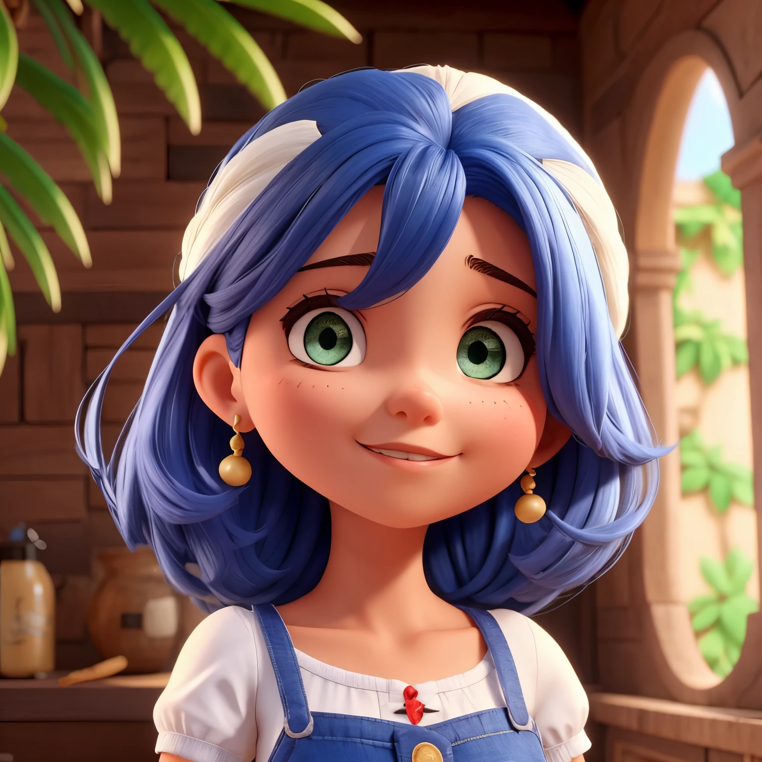 branca cabelos castanhos longos com franjinha e olhos castanho