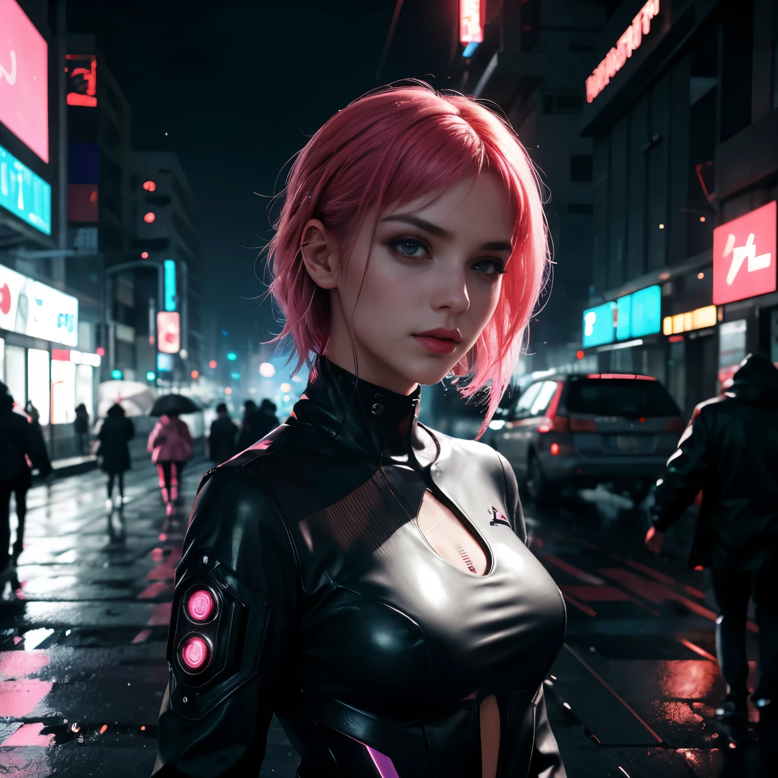 obra-prima, arte conceitual, close shot, altamente detalhado, centrado, 1girl em um (vestido de cor brilhante) Standing in the rain, dreamy cyberpunk girl, cyberpunk art style, cyberpunk beautiful girl, cyberpunk girl, model girl, cyberpunk vibe, bela arte digital, brilho cyberpunk, cyberpunk cores vibrantes, neon rainy cyberpunk setting, cyberpunk vibes, neon rain, cyberpunk art ultrarealistic 8k, tem estilo cyberpunk,