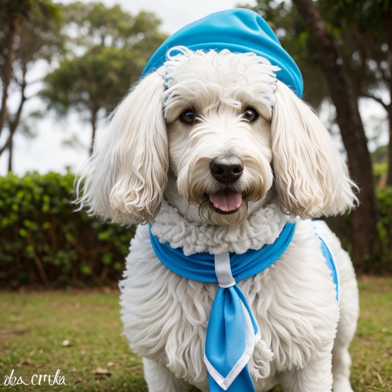 Komondor breed dog with abnormal size hair, pelugem tamanho Gigantescos, pelagem muito longo e cor dos pelos albino, veste casaco, veste jaqueta de couro
preta brilhoso, usando roupas da moda, usando vestido fofo de princesa ou vestido fofo de noiva, brincando com seus Brinquedos em um lindo quarto fofo, Dog with an expression of happiness when he sees his owner, Cachorro com boca aberta, posando para uma foto usando roupas fofas, fofo usando vestido fofo de princesa, luxurious hat, ties, Bandanas, vestido, cores fofas, children'dog clothing colors. low angle view, eye level shot (virilha),Just huge morbid thighs, gordinhas, extremamente grossas;,rima de trabalho, melhor qualidade, (Vista frontal), (vista da minhoca'olhos), perspectiva do olho do minhoca, low angle.