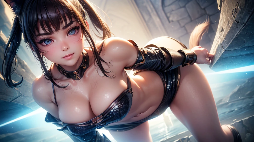 (Cinematic footage, full medium closeup, gorgeous 18-year-old kemonomimi woman soft pale skin, cute and youthful face, well-defined eyebrows, delicate nose, ultra-detailed: 1.1, photo-realistic: 1.4, depth of field, cinematic lighting, IMAX camera, HDR, DTM, Full HD, 8k, flared, ??????????????: 1.5, slim, smile, standing, 8K picture quality, ???? seduction, 4k, 8k, highres, best quality, plump and round lips: 1.4, realistic: 1.37 long, flowing: 1.1 luscious, plump: 1.1 sparkling sequins: 1.1 subtle, 0.9 soft, warm: 1.1 masterpiece: 1.2, realistic: 1.4, photo-realistic: 1.37, ultra-detailed: 1.1 busty animal ears, beautiful, detailed ears: 1.1 best quality, 4k, highres, masterpiece: 1.2 detailed, piercing eyes: 1.1 masterpiece: 1.2 very three-dimensional: 1.2, Unreal Engine 5, octane render), (beautiful ultra-detailed face, eyes, highly detail skin texture, high detailed skin, ultra-detailed body, bright and glowing skin: 1.1)
(Physical Rendering, Professional Lighting, Photon Mapping, Radiosity, Soft Light, Lens Reflection: 1.3), (best shadow), (3D: 0.5, realistic: 0.5, photo-realistic: 1.4), (Sharp focus: 1.5), (beautiful face, perfect face: 1.1), (eye makeup: 1.2), (tight body, fitness body: 1.2), (highest quality), (8k, best quality, masterpiece: 1.4), ((masterpiece, best)), (best illustration), (high detail: 1.1)
, (detailed Dungeons & Dragons background: 1.3)