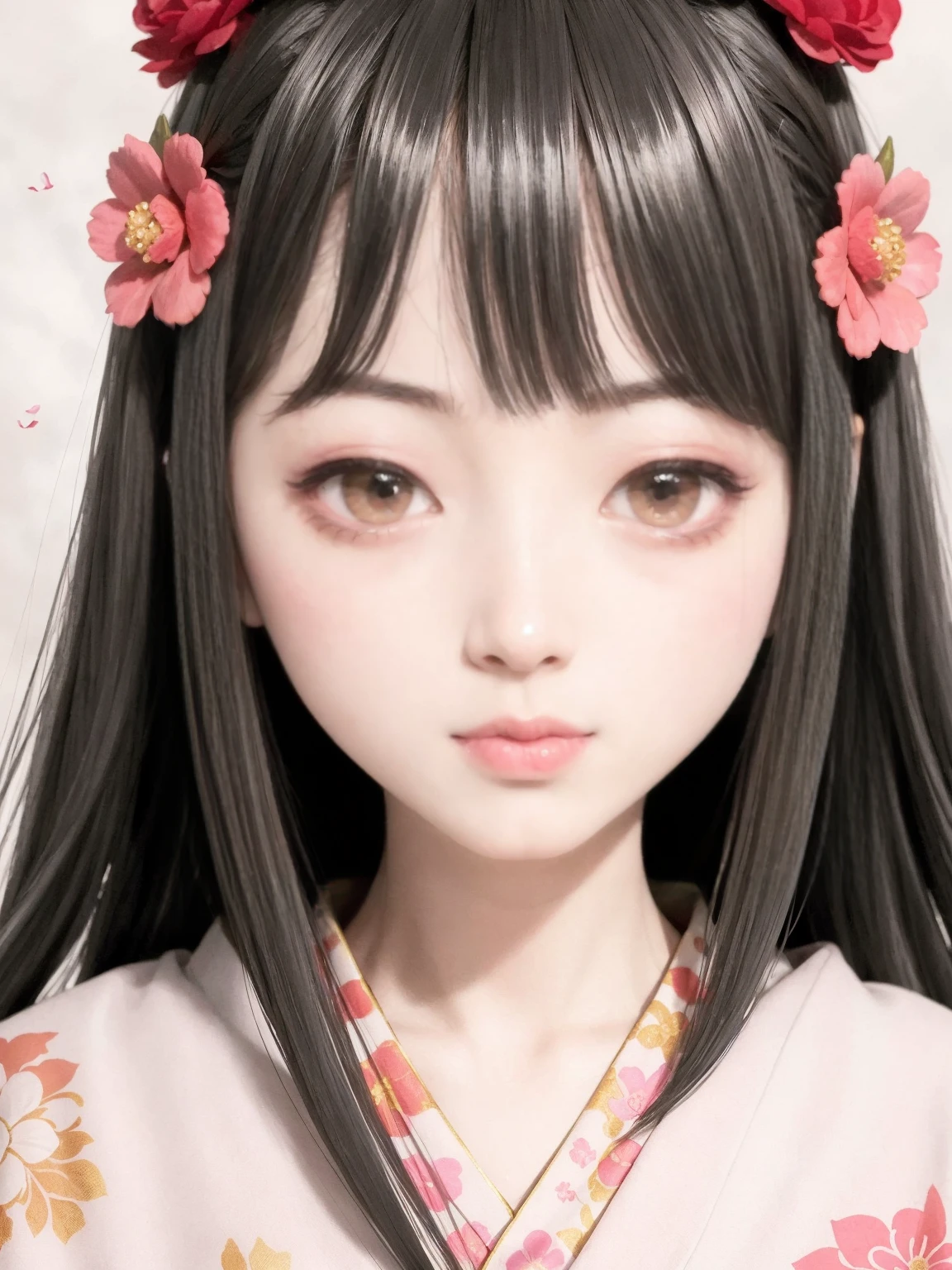 Close-up of a woman wearing a kimono dress and a flower crown, palace ， girl wearing hanfu, Beautiful artwork illustration, beautiful character drawings, exquisite digital illustration, beautiful digital illustrations, Guviz style artwork, cute detailed digital art, ancient chinese princess, China Princess, digital anime illustration, beautiful digital artwork, ancient chinese beauty