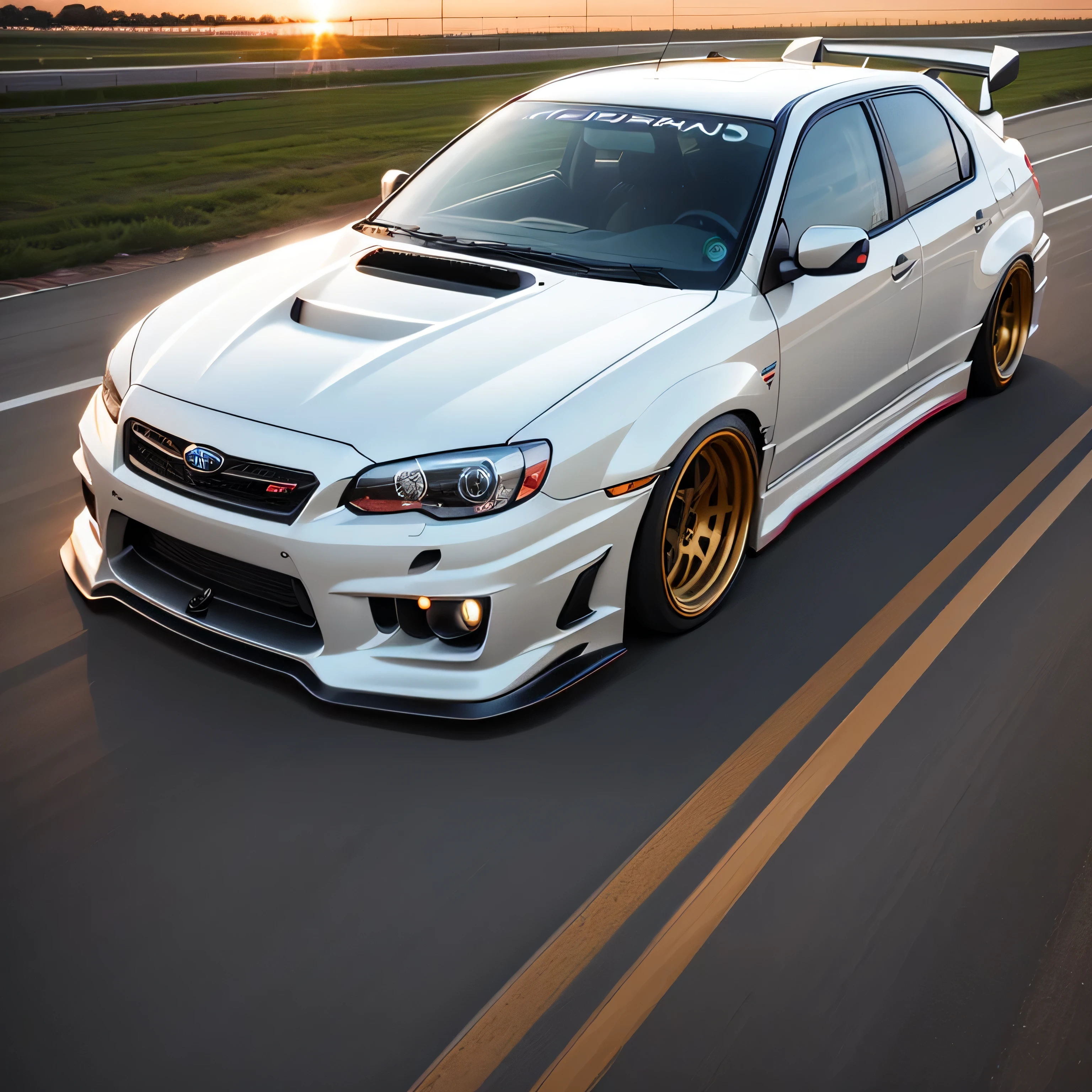 subaru impressa sti, widebody, decals,Racing Tracks,High quality track sunset photos of the sunset