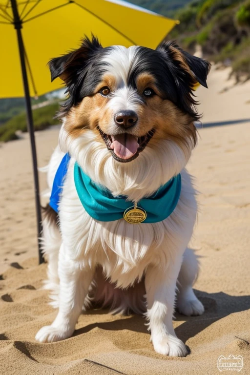 Collie or border collie dog with anomalous coat, gigantic size, very long and albino coat color, he's got his tongue out, expression of great happiness to see the owner, he has 3D glasses, usando camiseta havaiano com estampas de flores, he is on a beach under a colorful umbrella, ao seu lado esquerdo uma bola colorida, brincando com seus Brinquedos em um lindo quarto fofo, Dog with an expression of happiness when he sees his owner, Cachorro com boca aberta, breed dog , German dwarf spitz, Lulu of Pomerania, Maltese ,Yorkshire Terrier, lindo Maltese posando para uma foto usando roupas fofas, fofo usando vestido fofo de princesa, luxurious hat, ties, Bandanas, vestido, cores fofas, children'dog clothing colors. low angle view, eye level shot (virilha),Just huge morbid thighs, gordinhas, extremamente grossas;,rima de trabalho, melhor qualidade, (Vista frontal), (vista da minhoca'olhos), perspectiva do olho do minhoca, low angle.