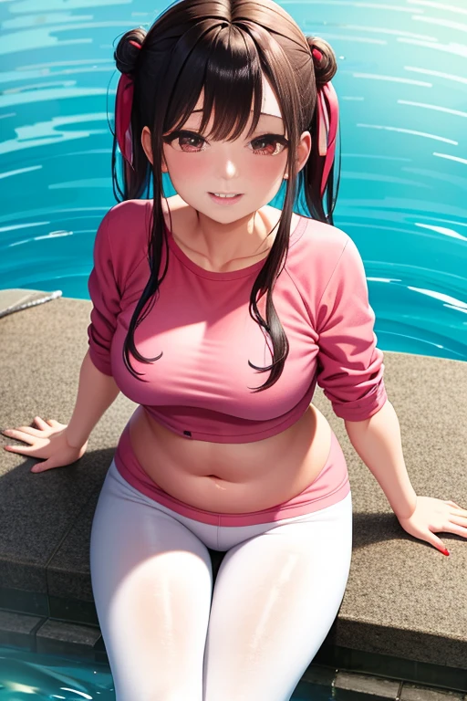 (Very detailed, 最high quality, Anatomically perfect body),High resolution, high quality, One girl, Anime Girls,Brown long hair, Brown eyes, Green glasses,heart shaped pupils,Sunburned skin, Large Breasts,beautiful breasts,pointy breasts,(Big Ass),beautiful ass,Embarrassed,(Urge to urinate:1.6),(bladder full:1.6),(Urination Desire:1.6),(shame:1.6),Tank Top,jeans,lower body,sweat,wet,sitting,(open legs),cherryblossom,at cafe,(lemon juice),(orange juice),(Pineapple juice),(Mango juice),(water),