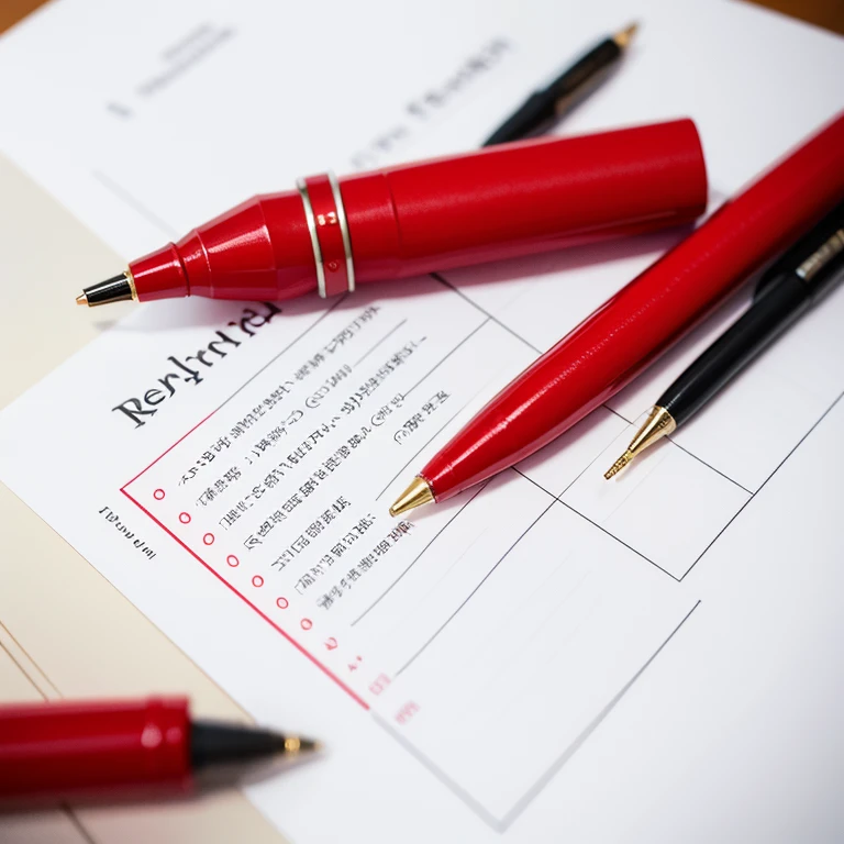 Mark assignments,red pen tick