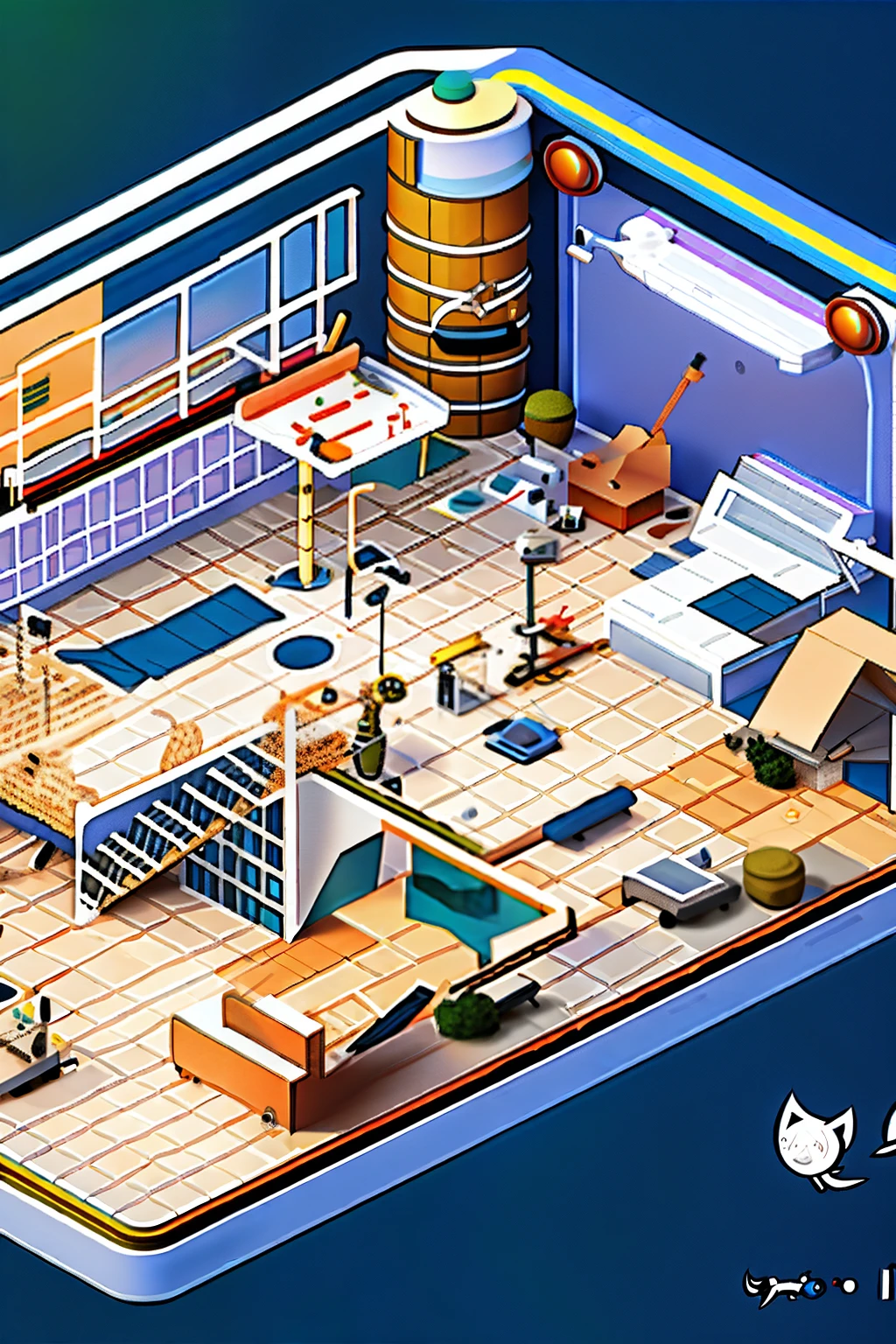 cartoon,2.5D,Company environment,
