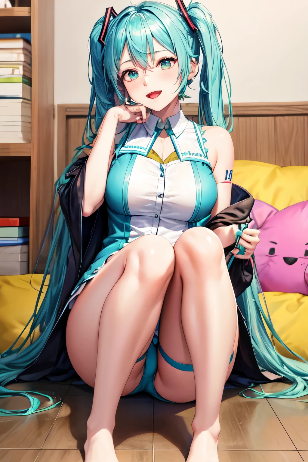 miku atsun, abriendo la piernas