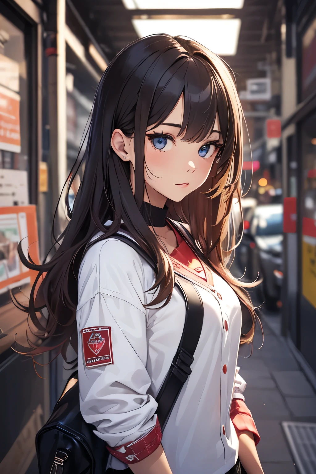 8k、High resolution、masterpiece、Realistic、In detail、Fine texture、Head-to-toe portrait、High Contrast、alone、high school girl、Natural body shape、White skin、Natural Makeup、Black Hair、bangs、Straight Long Hair、((School-designated gym clothes))((The upper body is a long-hemmed white gym uniform.、Short sleeve、There is a wine red line、))、((The lower half of the body is wine red tight bloomers))、(((I tucked the bottom of my gym clothes into my bloomers..、push into)))、、Big Breasts、、((The upper body is wearing gym clothes))、((School classroom))、Looking at the camera facing the front、、Full body photo、Focus on the groin、Exposing thighs、White shoes下、White shoes、(Kneel、Kneel)、Put your arms down