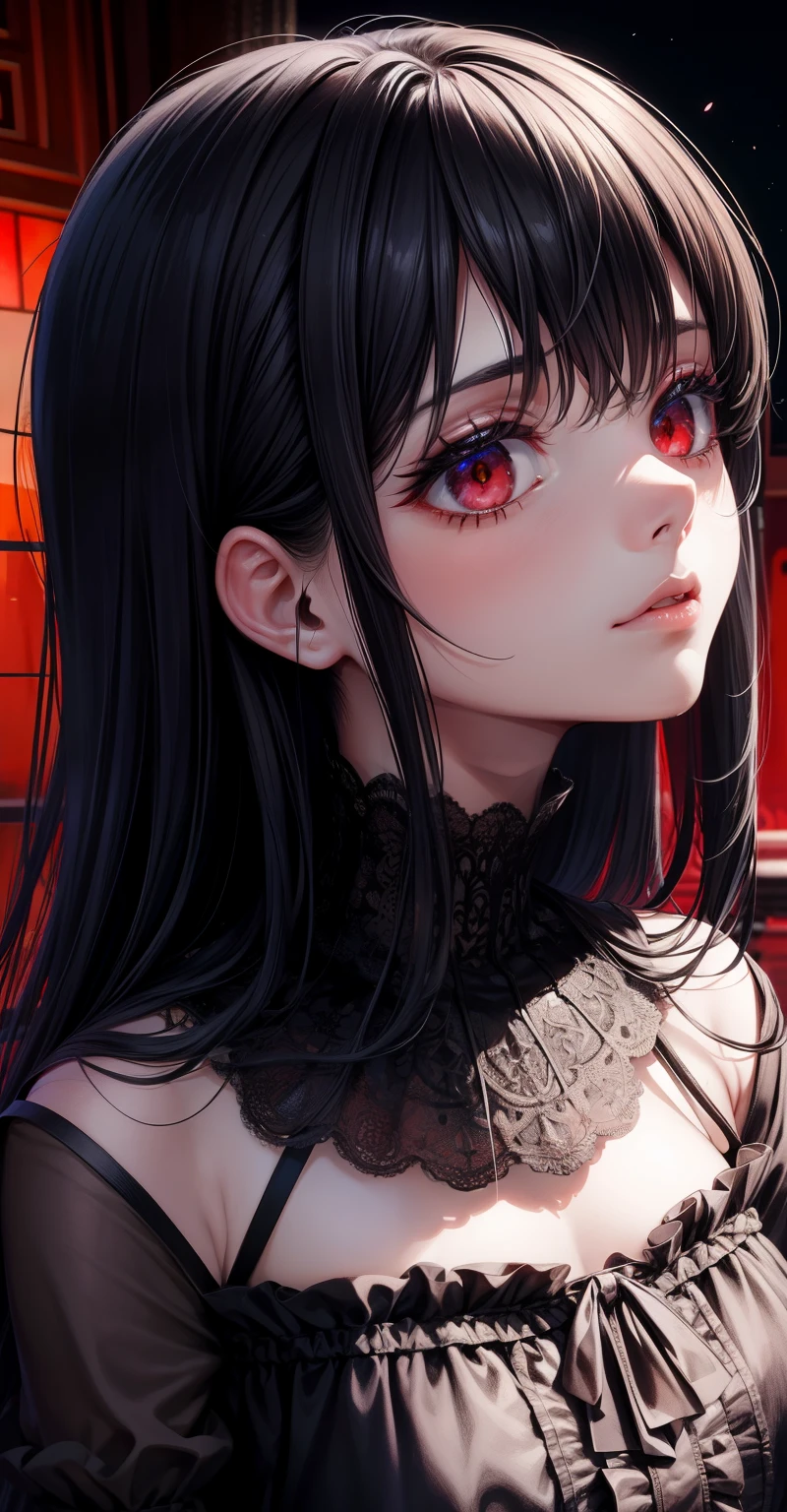 Vampire girl Shalltear Bloodfallen: Overlord anime, best quality, masterpiece, (realistic:1.2), Front, detailed face, (((masterpiece))), (((best quality))),(((extremely detailed))), illustration, mysterious,