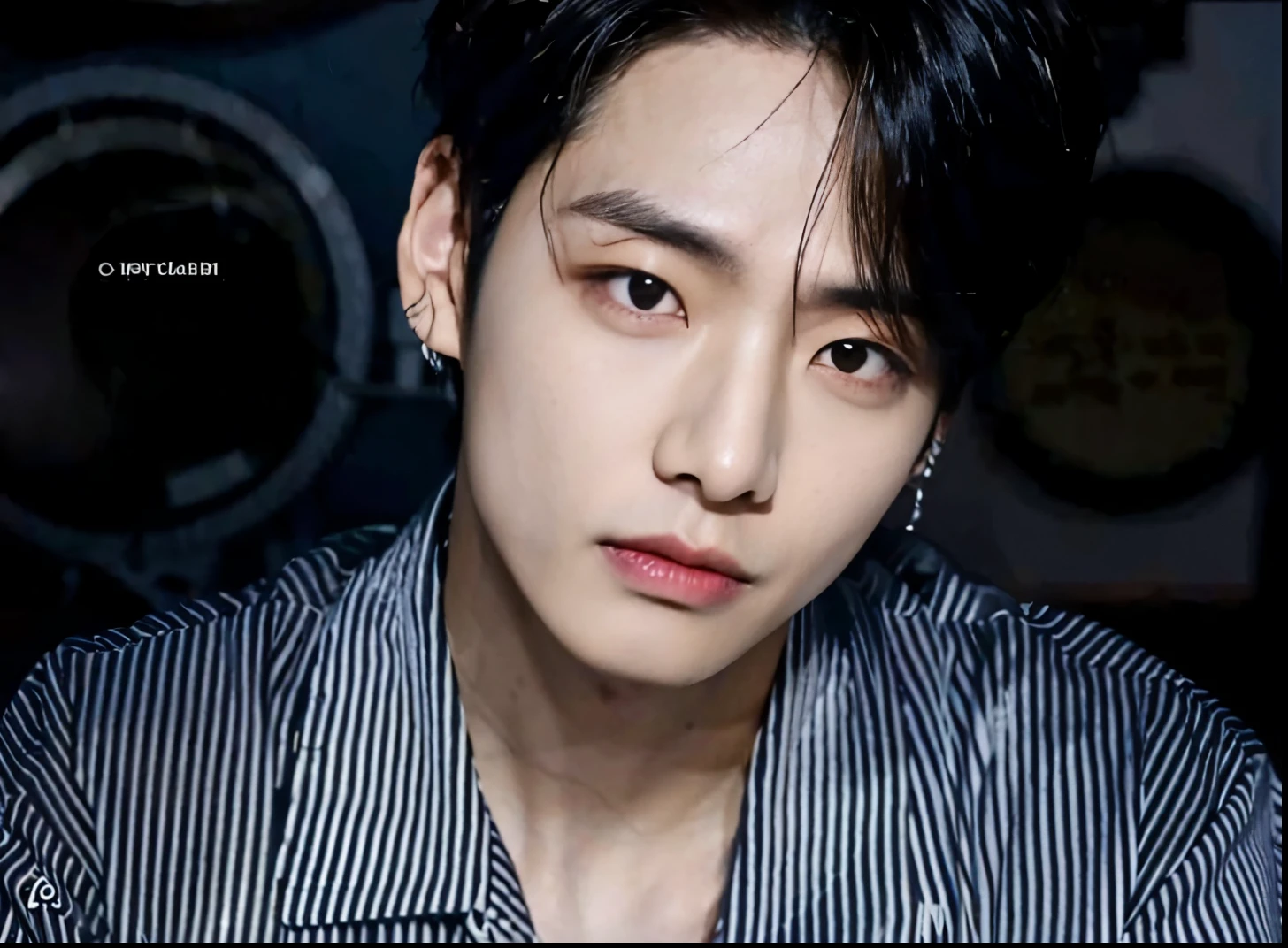 there is a man that is sitting down with a cell phone, Shinji, Marcos Lee, hyung tae, Kim Doyoung, inspirado em jeonseok lee, Hong junho hyung, adorable and pale korean face, taejune kim, lindo chad queixo, inspirado em Kim Myeong-guk, Shin Jeongho, Jimin\the right eyelid is swollenKim taehyung, rosto grande, 30 anos, barba pequena, bravo, chateado