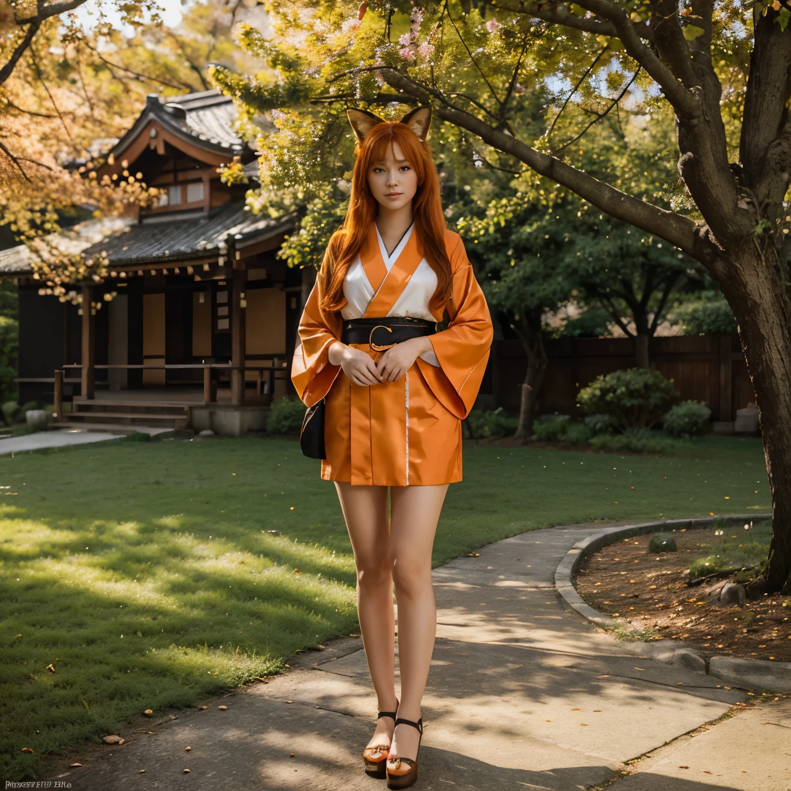 Chinese big busty 30 years old, sexy, busty, hot, long red hair, naked, nude aunty in sowing her full body structure in the dark forest at night, UHD, 8K, nude, naked, village hut, showing her pussy