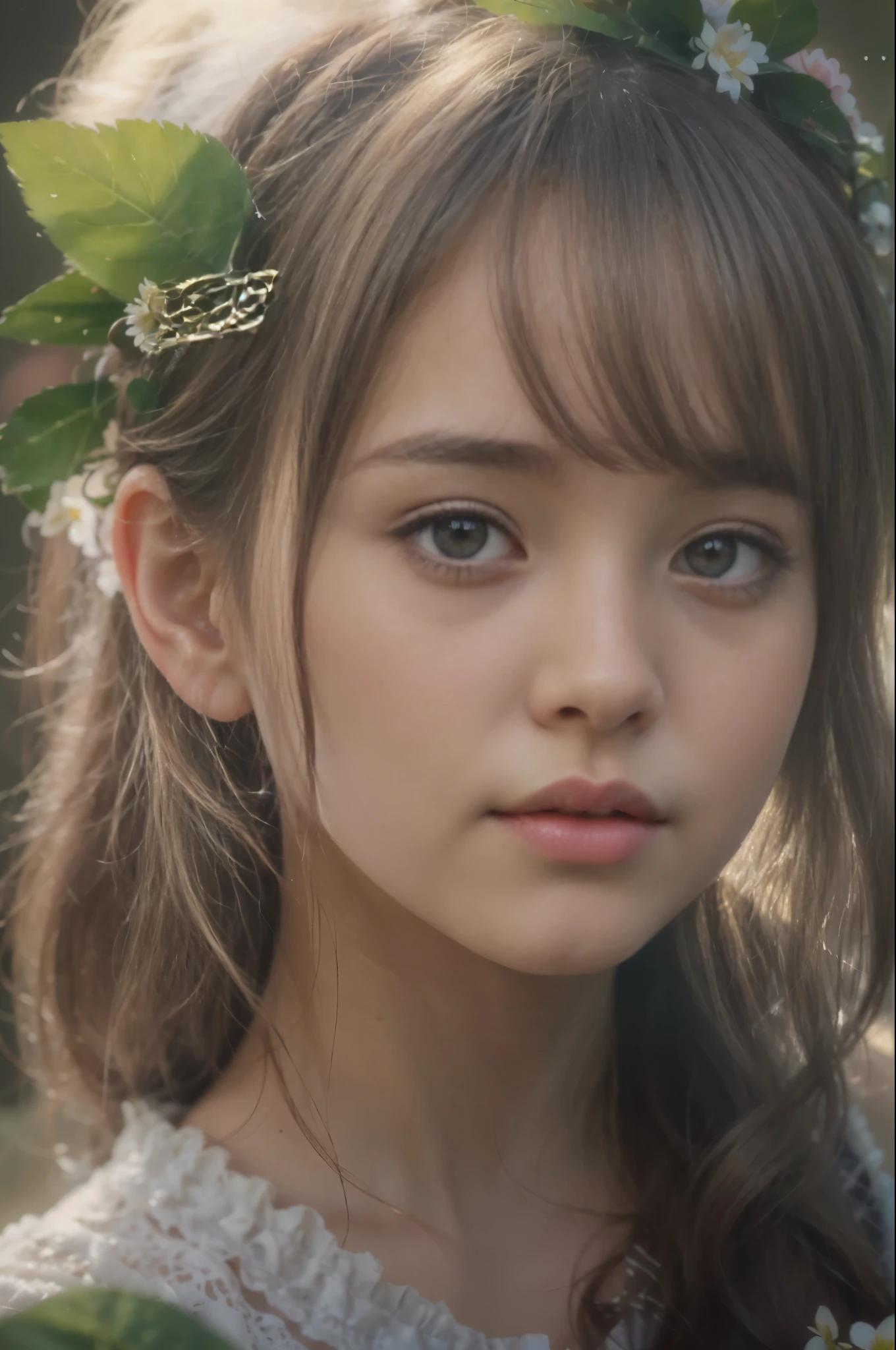 Highest quality, , Soft Light, Ultra-high resolution, (Realistic:1.4), RAW Photos, 1 Swedish girl, alone, Or a small face,Baby Face、 Sexy pose、Whole body(A shy smile:0.5), (Brown eyes, Light in your eyes), Beautiful face in every detail,(Updo),Swedish Dress(See-through)