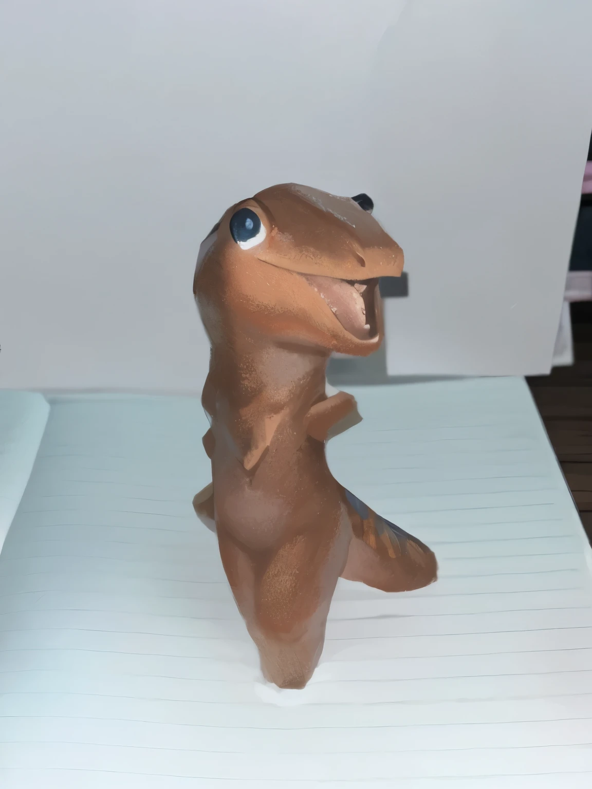 Orange baby dinosaur is happy