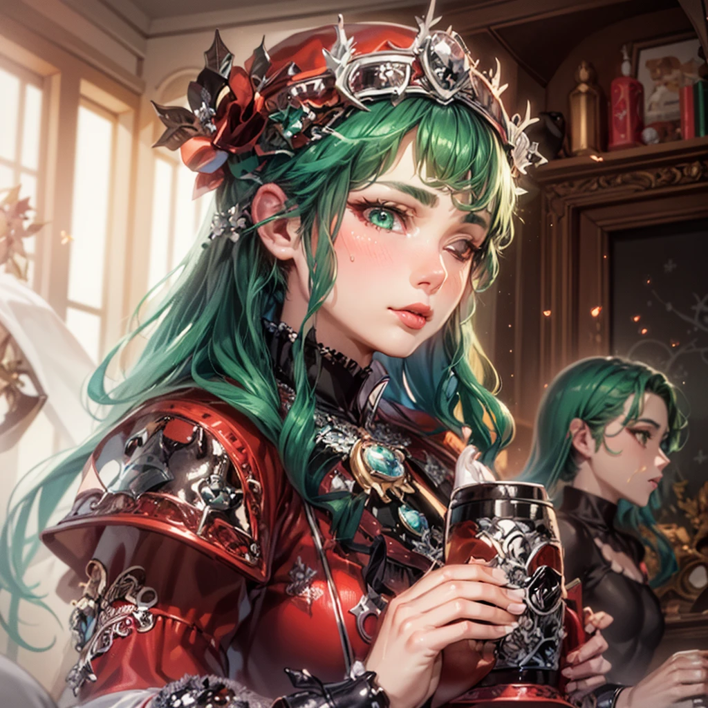 (((1 girl))), (Tatsumaki of a punch man), (short green hair), (green eyes), small chest, (((wearing sexy Santa Claus outfit))), (whole body view), (in the motel room), (((slender, muscular legs))), thin waist, stomach muscles, big ass, (((full body photo))), black high heel shoes, (SQUATTING POSITION, LEGS SPREAD, with one eye closed and showing the tongue very sensual), (((very sensual expression))), (HDR), eye reflection, extended eyes, extended eyes, Moody, anime, minimalism, anime style, ray tracing, Cinematic lighting, Cinematic lighting, shine, shine, JPEG artifacts, bright light, god rays, ray tracing, drop shadow, panorama, Sony FE, from behind, Underneath, Underneath, UHD, piece of master, precise, precise, anatomically correct, Super Detail, high quality , best quality , very high, 16k