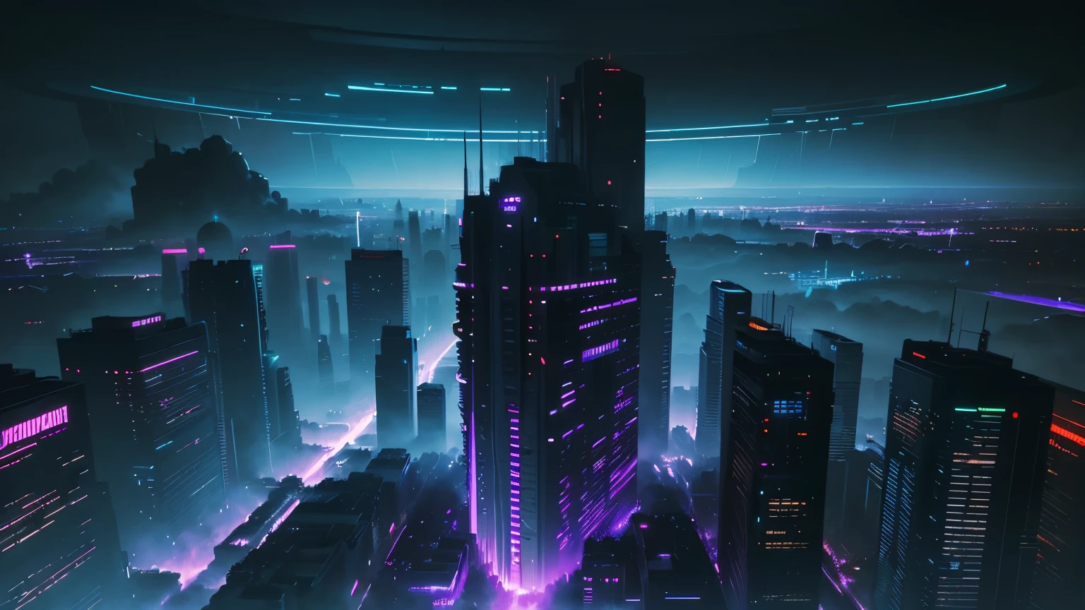 (Masterpiece,Top quality,Highest resolution,Best quality),Game art,
(Neon futuristic cyberpunk style city,The city is a bit messy,Floor water stains,Dense buildings and urban objects),((An atmosphere of darkness and terror:1.3)),
The sky is raining,Night,(Aerial photograph),8K