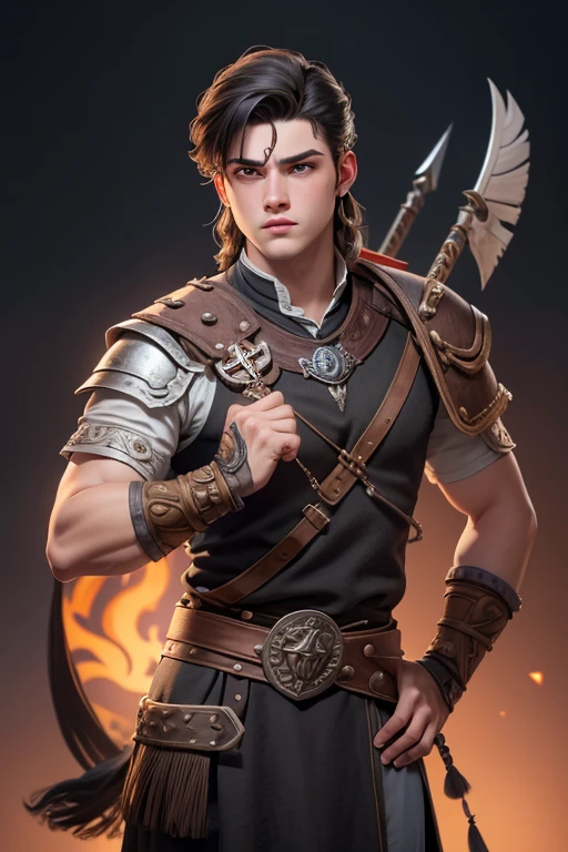 Joven, vikingo, cultura vikinga, con arcos en las manos, adiestramiento, Estilo Juego de Tronos, medieval, Pelo corto con flequillo, machista, male, (((joven))).