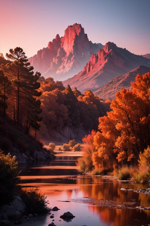 paisaje rocoso, cielo color rojo, dragones, natural lighting, detalles intrincados, Color Grading, extremadamente realista, tomada con lente de 60 mm, ISO 300. editorial photograph.