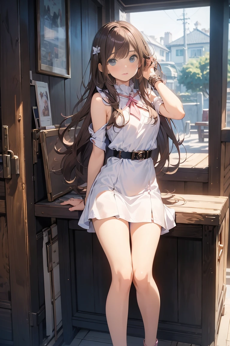 masterpiece, best quality, 1girl,solo,Athena97,10 years old, (flat chest), looking through legs, full body,
