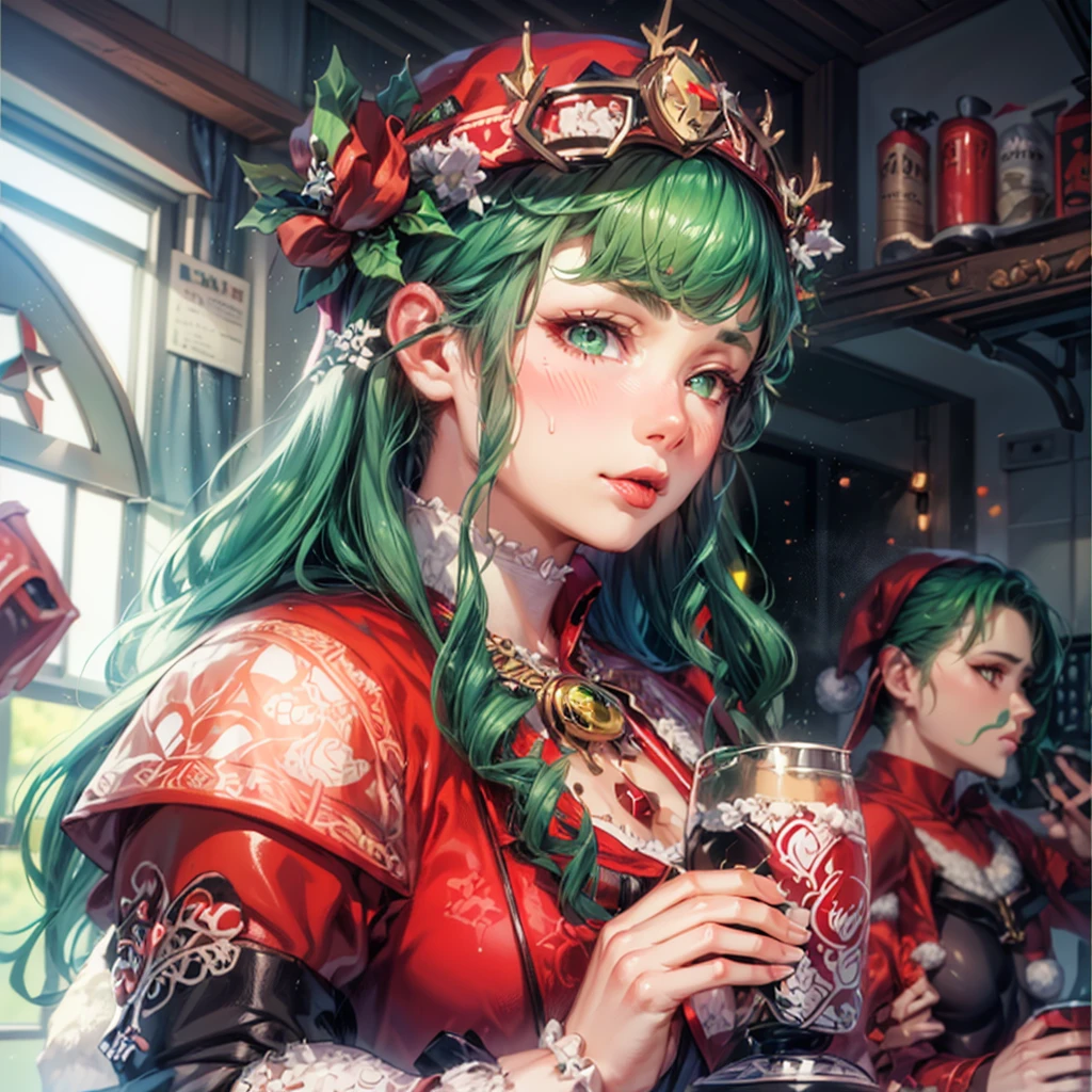 (((1 girl))), (Tatsumaki of a punch man), (short green hair), (green eyes), small chest, (((wearing sexy Santa Claus outfit))), (whole body view), (in the motel room), (((slender, muscular legs))), thin waist, stomach muscles, big ass, (((full body photo))), black high heel shoes, (SQUATTING POSITION, LEGS SPREAD, with one eye closed and showing the tongue very sensual), (((very sensual expression))), (HDR), eye reflection, extended eyes, extended eyes, Moody, anime, minimalism, anime style, ray tracing, Cinematic lighting, Cinematic lighting, shine, shine, JPEG artifacts, bright light, god rays, ray tracing, drop shadow, panorama, Sony FE, from behind, Underneath, Underneath, UHD, piece of master, precise, precise, anatomically correct, Super Detail, high quality , best quality , very high, 16k