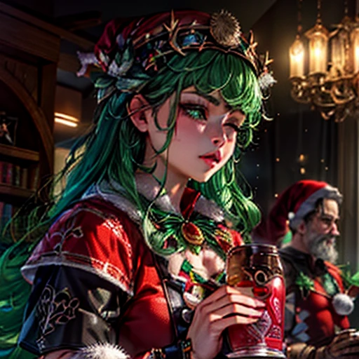 (((1 girl))), (Tatsumaki of a punch man), (short green hair), (green eyes), small chest, (((wearing sexy Santa Claus outfit))), (whole body view), (in the motel room), (((slender, muscular legs))), thin waist, stomach muscles, big ass, (((full body photo))), black high heel shoes, (SQUATTING POSITION, LEGS SPREAD, with one eye closed and showing the tongue very sensual), (((very sensual expression))), (HDR), eye reflection, extended eyes, extended eyes, Moody, anime, minimalism, anime style, ray tracing, Cinematic lighting, Cinematic lighting, shine, shine, JPEG artifacts, bright light, god rays, ray tracing, drop shadow, panorama, Sony FE, from behind, Underneath, Underneath, UHD, piece of master, precise, precise, anatomically correct, Super Detail, high quality , best quality , very high, 16k