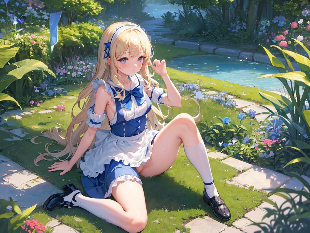 photo realistic, (masterpiece,best quality:1.4),(8k,raw photo,photo realistic:1.2), detailed skin, detailed face,1girl,Japanese idol,cute face, , Not Safe for Work,
1 girl in, length hair, blue eyes, blonde hair, light smile, ((hair of pubis, Not safe for work))), pubisure, ((shiny wavy hair)), diadems, (((sitting on,Wide spread legs))), up-skirt, doress, gothic dresses, shairband, shortsleeves, the bow hair, ((blue shairband)),(((No Panties))), (((twat))), ((Open twat)), (((skirt-lift))), a smile, red blush, light Blue Doress, Alice (Alice in Wonderland), White frilled legwear, ((Blue the Bow)), Puffy Sleeves, Bangss, Apron Dress, shortsleeves, ((Blue bow ribbon)), long hair, mini crown, frilld, white gothic dresses,: q, masterpiece, top-quality, not safe for work, Little Girl yo, braided bangs, mary janes,(FULL Body), (((spread puss,Not Safe for Work))), (((cervix))), ((puss juice, Sweat, Sweatdrop)), (((spread puss,Not Safe for Work))), ((ure-thra)), nip,((cli-toris)), urinates, anus,(((from below))),(Garter ring that looks like frilly panties),(((nudi-ty:1.6,top-less:1.1,expose breasts, breasts out))),small breasts, (((nipp-les))), (((nipp)),nip,
yumekawa, yumekawaii, pastel color,(wonderland garden:1.3), imagination, Hold on friled panties,