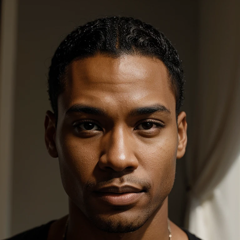 A bold head Black man, light skin