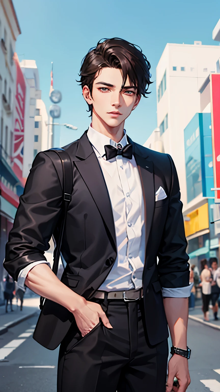 Handsome，facial close-up，Fashion，Cool，Street style，youth，Idol，handsome city boy