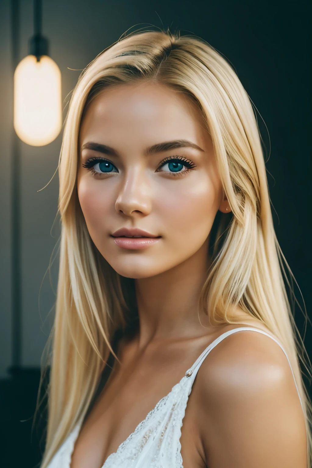 professionnel, (Photo 4K:1.1) par (JeremyLipking:0.3), (Dietman Anna:0.3), (jiner:0.3), (mise au point nette:1.3), High detail, ne rien porter, beautifull detailed face, Yeux bleus, longs cheveux blonds, (attractive young woman:1.3), (Seductive:1.1), (rougissant:1.1), hispanic, latina, espgnol, Type de corps de sablier, grand cercle, blonde goddess, tight attire, bite the lips, joli visage, fille parfaite aux cheveux blancs, biting his lips, belle fille blonde, bonne jeune fille, fille mignonne, magnifique blonde, seins, background dark, face front profile