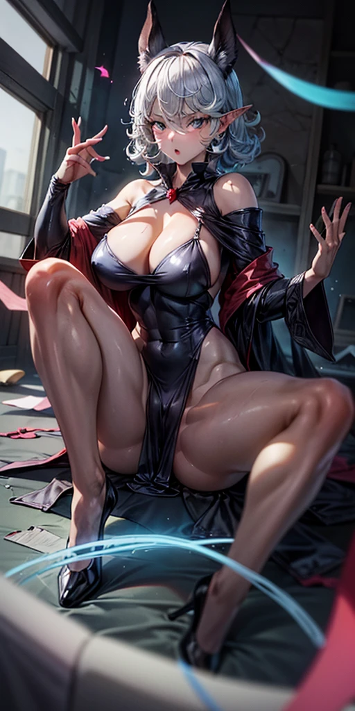 purple skin, drow elf