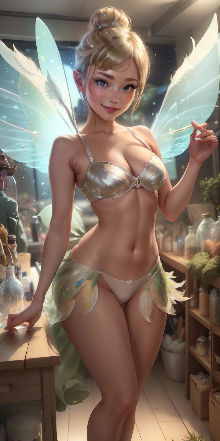 (Tinker Wife:1),Tinker Bell、mini skirt、clear feathers、Legs open to show white panties、 smile, cute, cute pose, looking at the viewer, thick thighs, white panties single hair bun, short hair, (Strapless Green Dress:1), (fairy wings), are flying, (chest focus:1.2), From above,
(realistic:1.2), (realism), (masterpiece:1.2), (highest quality), (Super detailed), (8K, 4K, Complex),(full body shot:1),(cowboy shot:1.2), (85mm),particles of light, lit, (very detailed:1.2),(detailed face:1.2), (Gradation), software, colorful,(fine eyes:1.2),
(detailed landscape, in a glass bottle:1.2),(detailed background),detailed landscape, (dynamic angle:1.2), (dynamic pose:1.2), (third law_composition:1.3), (Action range:1.2), wide shot, dawn, alone,