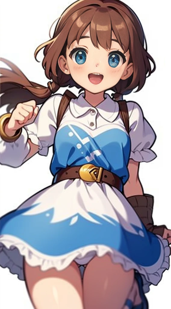 solo woman, (((blurry background, white background))), character focus, fantasy clothes, standing, character design, villager,