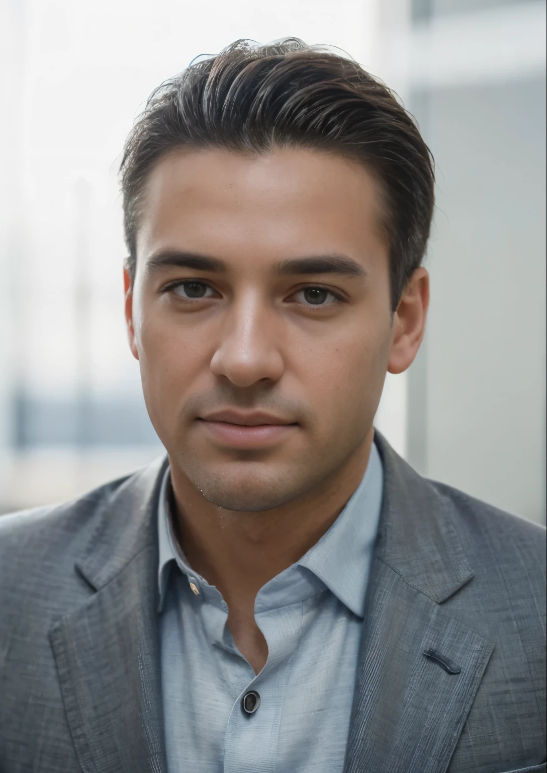 (best quality,4k,8k,highres,masterpiece:1.2),ultra-detailed,(realistic,photorealistic,photo-realistic:1.37),professional male employee,modern corporate head office,nice suit,blurred background professional photo