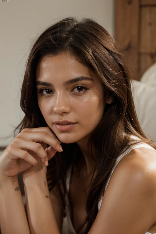 Quiero esta misma modelo lanzando un beso con la mano