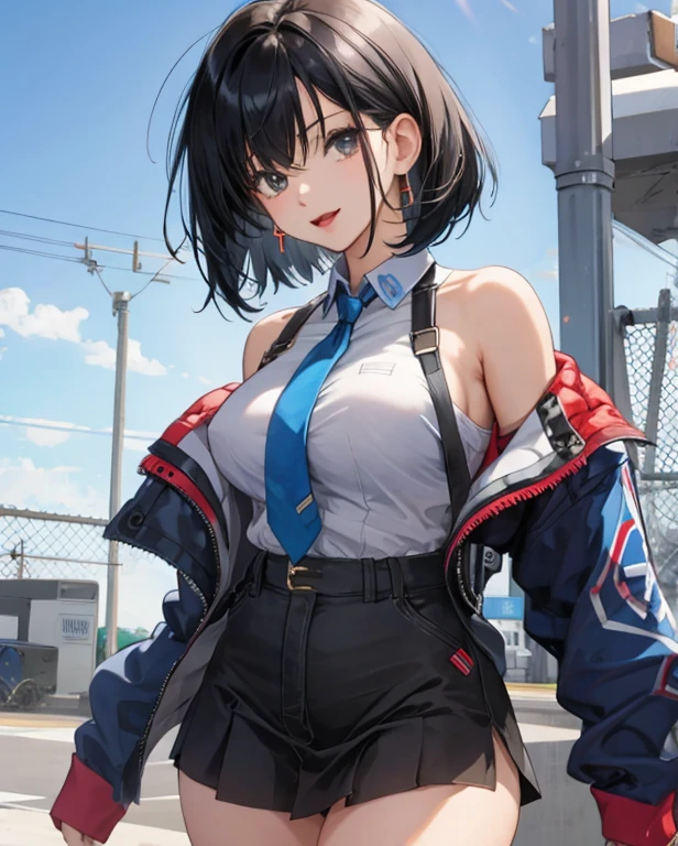 High school girl, big breasts, 18 years old, G cup, black bob, mine type, cute