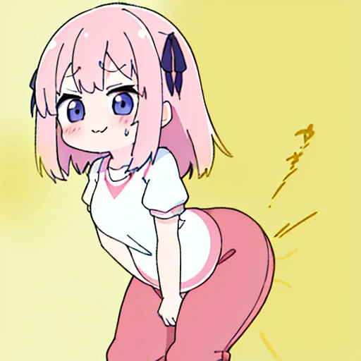 (master piece、super detail、highest quality、8k、32K、High resolution、Kyoto Animation Style Anime Illustration、highest qualityの公式アートの特徴: 1.6)、(caregiver) 、cute女の子 1 人、solo、Are standing、watch viewer、whole body、predecessor、Makeup、cute、: 1.3)、(Loli:1.2)、(cute:1.5)、セクシーなcute女の子、Morning park during a run、shortness of breath、(Sweat)1.4、Satisfied smile、Wearing a light brown sports bra and jogger pants、Transparent shirt、Soft and clean focus、Realistic lighting and shading、Active、dynamism、(light pink hair、twin blade、long hair、hair ribbon、cuteリボン: 1.1)、thin eyebrows、big breasts、women stink、fart、shyness、blush、Gas comes out of the butt、put pressure on your face、lots of gas
