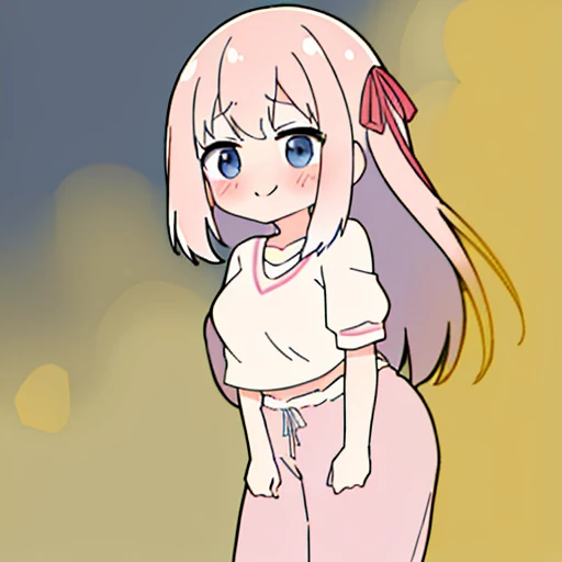 (master piece、super detail、highest quality、8k、32K、High resolution、Kyoto Animation Style Anime Illustration、highest qualityの公式アートの特徴: 1.6)、(caregiver) 、cute女の子 1 人、solo、Are standing、watch viewer、whole body、predecessor、Makeup、cute、: 1.3)、(Loli:1.2)、(cute:1.5)、セクシーなcute女の子、Morning park during a run、shortness of breath、(Sweat)1.4、Satisfied smile、Wearing a light brown sports bra and jogger pants、Transparent shirt、Soft and clean focus、Realistic lighting and shading、Active、dynamism、(light pink hair、twin blade、long hair、hair ribbon、cuteリボン: 1.1)、thin eyebrows、big breasts、women stink、fart、shyness、blush、Gas comes out of the butt、put pressure on your face、lots of gas、whole body写真