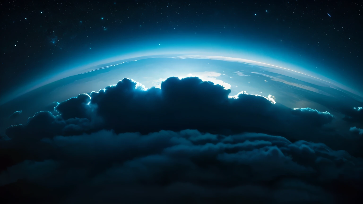 A view of the earth from space with clouds and stars - SeaArt AI