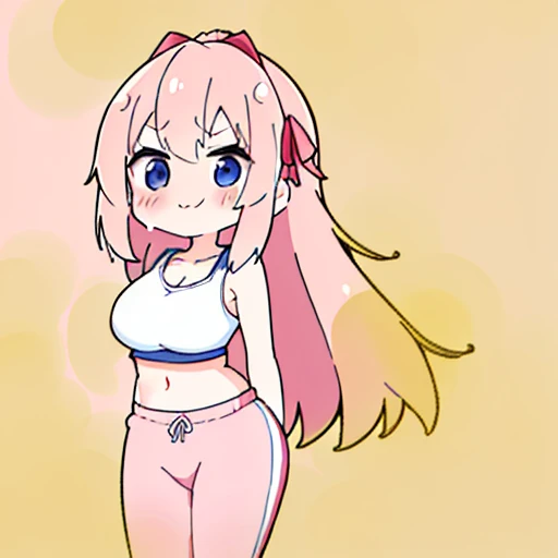 (master piece、super detail、highest quality、8k、32K、High resolution、Kyoto Animation Style Anime Illustration、highest qualityの公式アートの特徴: 1.6)、(caregiver) 、cute女の子 1 人、solo、Are standing、whole body、predecessor、Makeup、cute、: 1.3)、(:1.2)、(cute:1.5)、セクシーなcute女の子、Morning park during a run、shortness of breath、(Sweat)1.4、Satisfied smile、Wearing a light brown sports bra and jogger pants、Transparent shirt、Soft and clean focus、Realistic lighting and shading、Active、dynamism、(light pink hair、twin blade、long hair、hair ribbon、cuteリボン: 1.1)、thin eyebrows、big breasts、women stink、fart、shyness、blush、Gas comes out of the butt、put pressure on your face、lots of gas、My body trembles、