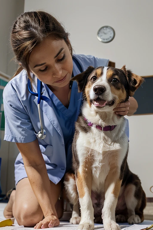 create a banner for me where a veterinarian is carrying out exams on the client&#39;s pet