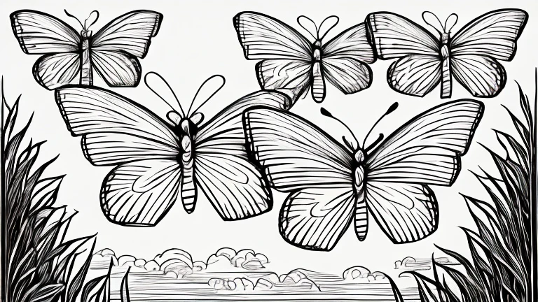Capture the vibrant hues of butterflies in flight against the backdrop of a mesmerizing sunset. Let the warm tones of the sky enhance the brilliance of their wings.